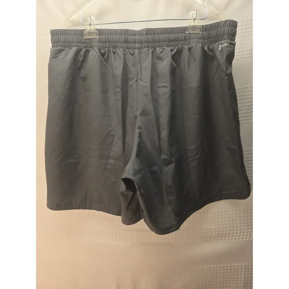 Adidas Mens Athletic Shorts Size 2XL Gray Stripe Zip Pockets 8410